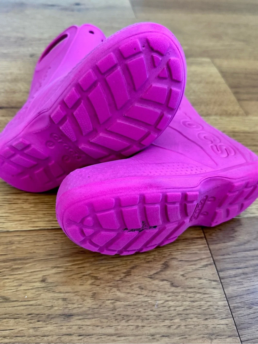 CROCS Kids Pink Waterproof Handle Rain Boots